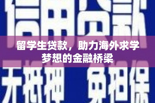 柳林留学生贷款，助力海外求学梦想的金融桥梁