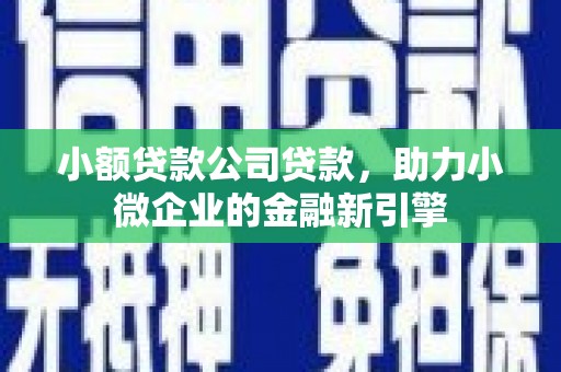 柳林小额贷款公司贷款，助力小微企业的金融新引擎