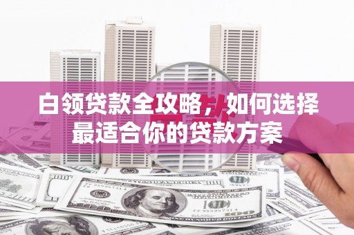 柳林白领贷款全攻略，如何选择最适合你的贷款方案